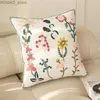 Poduszka Chic Floral Geometryczna poduszka 45x45cm haftowa okładka do rzutu do salonu miękka sofa sofa Y240401