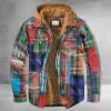 Mens Jackets Men Retro Vintage Spring Winter Long Sleeve Plaid Shirt Jacket For Checked Coat Overcoat Hooded Pocket Drop Delivery Appa Dhcxq