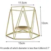 Świece SV z 2 złotego metalowego filaru geometryczne eleganckie ośrodki świąteczne uchwyty świąteczne