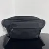 Alta qualidade moda masculina médio beltpack cinza preto lona cintos sacos designer saco com zíper fechado negócio crossbody saco com caixa