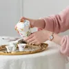 Zestawy herbaveware retro kości China Teapot Teapot z zestawem pokrywki