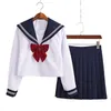 Японская школьная форма для девочек JK Black Sailor Basic Carto Navy Sailor Uniform Sets Navy Костюм Женщины Девушка Костюм Униформа g8iz #