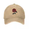 Ball Caps RED ROSE Flower Painting Cowboy Hat Military Cap Man Anime For Women Men'S