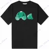 T-shirt de designer pour hommes vêtements chemises de créateurs de palmiers femmes t-shirts mode peinture en aérosol graffiti couple angles manches courtes lâche marque marée ras du cou lettre