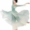 Klassisk dansare Performance s elegant kofta öva kläder kropp rim lg yttre gasväv kinesisk stil folkdans c5wo#