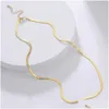 Chaînes Top Qualité 14K Or Jaune Serpent Chaîne Collier Pour Femmes Hommes Couleur Dorée Chevrons Cou Cou 2024 Tendance Bijoux Cadeau Dro otlrk