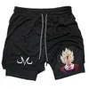 Running GYM Anime Shorts Men Fitness Training 2 in 1 Compression Quick Dry Workout Jogging Double Deck Summer 240323