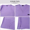 Medicinska uniformer Elastic Scrub Suit Hospital Uniform Clinic Operation Room Workwear Plus Size Scrubs Set Jogger Top Pants S-XXL T3XI#