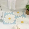 Carpets Daisy Bathroom Mat Nordic Carpet Bath Room Floor Floral Absorbent Anti Slip Pad Bathmat Doormat Home Decor