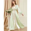 Ethnische Kleidung Marokko Abaya Frauen Muslim 2 Stück Set Langes Maxikleid Türkei Arabisch Kaftan Islamische Eid Party Ramadan Dubai Robe Roben