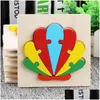 Party Favor Baby 3D Puzzles Jigsaw Jouets en bois pour enfants Cartoon Animal Traffic Intelligence Enfants Early Educational Training Toy FY Dhwbe