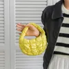 fi Mini Puffer Tote Bag Quilted Circle Phe Purse Elegant Purple Soft Nyl Padded Key Pouch Simple Trend Handbag Y8S4#