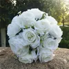 Bridal Bridesmeisje Wedding Bouquet White Silk frs Roses Artificial Bride Boutniere Mariage Bouquet Wedding
