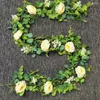 Decorative Flowers Realistic Artificial Vine Elegant Fake Rose Garland For Wedding Party Decoration Table Centerpiece