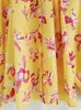 Robes de travail AELESEEN Fashion Runway 2024 Femmes Été 2 Pièces Ensemble Jaune Volants Lâche Top Mini Jupe Fleur Imprimé Fête De Vacances