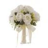 Bridal Bridasmaid Buequet White Silk Frs Roses Bride Boutniere Mariage Boudquet Accories F5Go#