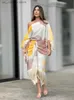 فستان ثنائي قطعة أنيقة بلوك بوك تايلز تايلان تنورة مثيرة فضفاضة قبالة الكتف 2 قطع مجموعات 2024 الربيع الصيف أزياء الزي t240330