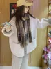 Damenjacken Frauen Winter Übergroßer Warmer Mantel Weibliche Koreanische Mode Lose Einreiher Oberbekleidung Vintage