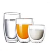 Wine Glasses Transparent Double Insulated Glass Coffee Cup Milk Whiskey Tea Beer Cocktail Vodka Drinking Utensil Tumbler Mug