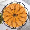 Garrafas de armazenamento 7 polegadas cesta trançada de plástico frutas vegetais biscoitos recipiente titular blackorange