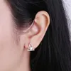 Boucles d'oreilles en argent Sterling 925, coquille imitation perle ronde, pierres précieuses Triangle en Zircon pour femmes, bijoux fins exquis