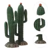 Decoratieve bloemen 2 stuks Landschapsarchitectuur Plantenornamenten Modelaccessoires 2 stuks (PVC met voet Palmboom