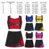 School Girls Cheerleading Dancewear Outfit Lettre Imprimer Crop Top avec jupe Ensemble pour pom-pom girl Uniforme Cheer Dance Costume f6RW #
