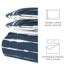 Conjuntos de cama Navy 3 Piece Horizon Lines Reversível Microfibra Quilt Set Twin / XL