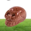 Party Decoration 1 Inch Crystal Quarze Skull Sculpture Hand Carved Gemstone Staty Figur Collectible Healing Reiki Halloween XS9290205