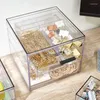 Storage Boxes Transparent 3-Drawer Tall Desk Organization Ensemble