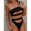 Women's Swimwear Sexy Tummy Cut Out Female Swimsuit High Waist Bikini Women Two-pieces Set Bather Bathing Suit Swim Lady