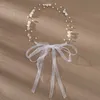 Elegante Fr Wreath Wreath Wreatch Banda da cabeça Noiva dr accories Garland bendr panor de cabelo penteado jóias de casamento K25f#