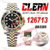 126713GRNR DD3285 Automatic Mens Watch Clean CF Two Tone Yellow Gold Ceramic Bezel Black Dial 904L Steel Bracelet Super Edition Same Serial Card Puretime Reloj f2