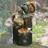 Gartendekorationen Eichhörnchen Staue Harz Zarte LED Handwerk Dekorieren Brunnen Statue Wasserdichte solarbetriebene Wasser für