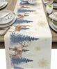 Table Runner Christmas Reindeer Xmas Tree Linen Runners Dresser Scarves Decor Washable Dining Decorations yq240330