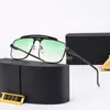 Herrglasögon varumärkesdesigner ansiktsmask solglasögon kvinna utomhus sportglasögon överdimensionerade ramspegel solglasögon med låda