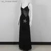 Urban Sexy Dresses Black Women Prom Dress Sexy Strap S Through Bling Beads Long Maxi Party Evening Gown Side Split Celebrity Robe de Marie T240330