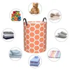 Laundry Bags Coral Honeycomb Pattern Basket Collapsible Geometric Hexagons Clothes Toy Hamper Storage Bin For Kids Nursery