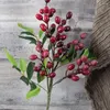 Fiori decorativi Natale artificiale oliva frutta ramo di fagioli ghirlanda fai da te albero di Natale decorazione bacca fiore di simulazione casa matrimonio pianta parete