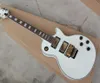 Guitare électrique blanche entière avec manche en palissandre, matériel doré, Floyd Rose noir requis, offrant des services personnalisés7247521