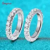 Cluster-Ringe Smyoue 3 mm D Farbe Alle Moissanit für Frauen Full Eternity Bands Match Diamant S925 Sterling Silber vergoldet 18 Karat Schmuck GRA