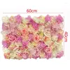 Dekorativa blommor kransar 60cmx40 cm blomma väggpaneler party bakgrund 3D siden rosblommig faux för heminredning drop leverans gard dhlh7
