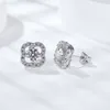 Brincos de luxo clássico S925 prata esterlina platina sorte trevo de quatro folhas brinco d cor 1 quilate moissanite diamante para mulheres