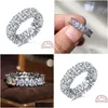 Anneaux de mariage Eternity Band Bague Pear Cut Aaaaa Cz Sier Couleur Engagement pour les femmes Bridal Fine Party Bijoux Cadeau Drop Livraison Ottxe