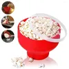 Bols 3pcs Creative Silicone Popcorn Bol Pliable Accueil Machine à micro-ondes avec couvercle Seau de cuisson