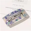 Hair Clips & Barrettes Broadside Square Spring Clip Length 7.5 Cm Pattern Ponytail Hairpins Women Acetic Acid Europe Lady W Dhgarden Dhmce