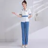 Cinese Estetica Uniforme Estate Manica Corta Bellezza Sal Estetista Abbigliamento Donna Suit Spa Hotel Massaggio ai piedi Abbigliamento da lavoro r7F7 #