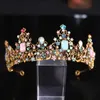 baroque Royal Queen Crowns Colorful Jelly Crystal Rhineste Pageant Prom Diadem Bride Headbands Wedding Hair Accories e92o#