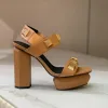 Sandali femminili FI FI Classici tacchi alti Ava Piattaforma in pelle Sandali Fi Mule Scarpe da 9,5 cm Piattaforma impermeabile Piattaforma impermeabile B1BR##