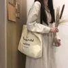 Bolsa feminina barato casual grande capacidade sacos de ombro shopper lona carta fi harajuku zíper impressão bolsas de rua s0Tb #